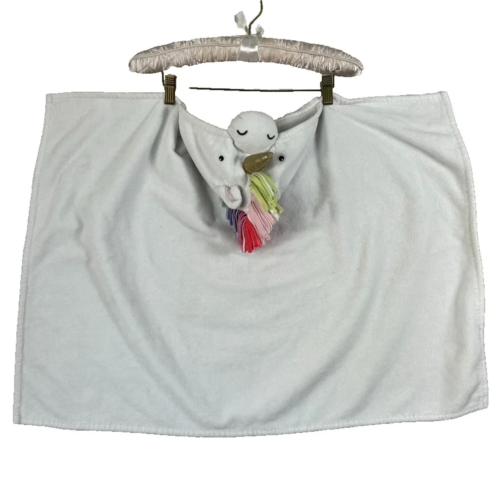 Pottery Barn Kids Critter Plush Hooded Towel Unicorn Colorful Pastel 23 x 34 in
